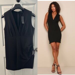 Lulus Cocktail Hour Black Sleeveless Tulip Mini Dress